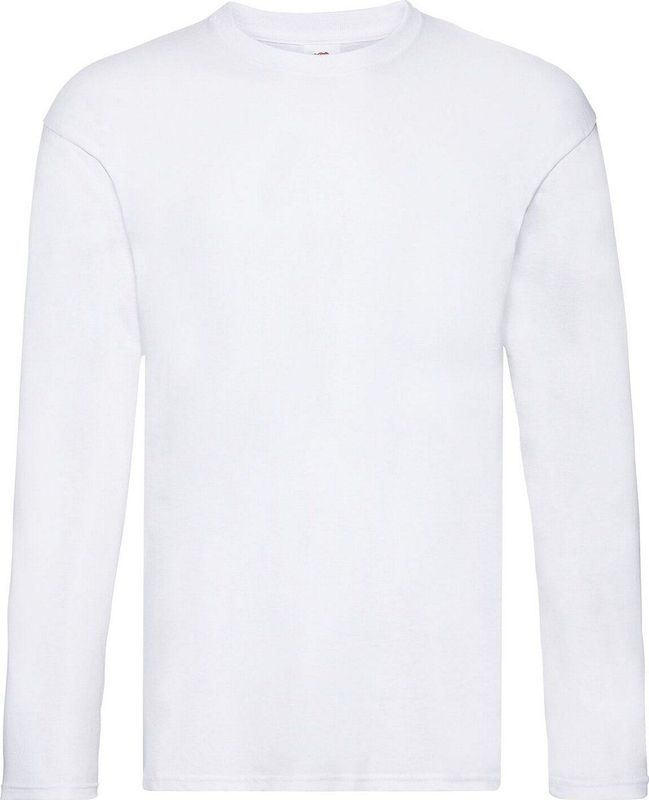 Fruit of the Loom Heren T-shirt met lange mouwen Gr. M, wit, wit, M