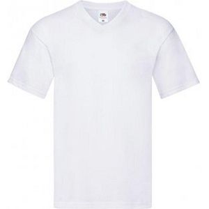 Fruit Of The Loom Heren Originele V-hals T-shirt (Wit)
