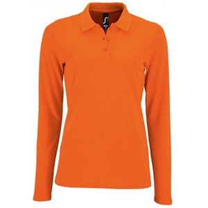 SOLS - Perfecte Lange Mouw Pique Polo Shirt - Oranje