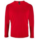 SOLS Heren Sportief T-Shirt met lange mouwen (Rood)