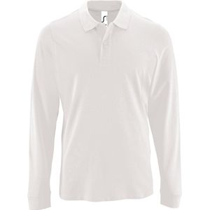 SOLS - Perfecte Lange Mouw Pique Polo Shirt - Wit