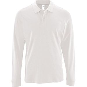SOLS - Perfecte Lange Mouw Pique Polo Shirt - Wit