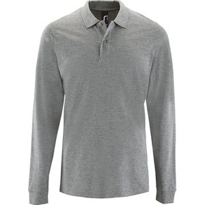 SOLS - Perfecte Lange Mouw Pique Polo Shirt - Grijze Mergel - Heren