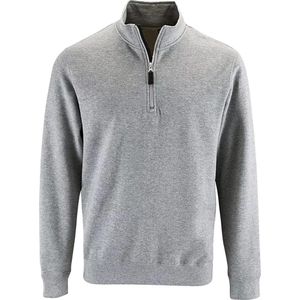 SOLS - Stan Contrast Zip Neck - Sweatshirt - Grijze Mergel