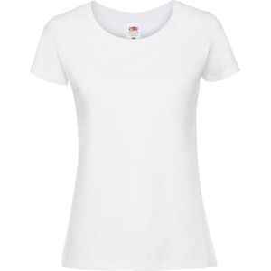 Fruit Of The Loom - Ringgesponnen Premium T-Shirt - Snow - Dames