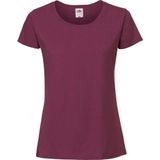 Fruit Of The Loom Vrouwen / Dames Ringgesponnen Premium T-Shirt (Oxblood)