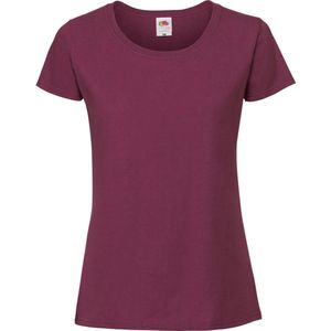 Fruit Of The Loom Vrouwen / Dames Ringgesponnen Premium T-Shirt (Oxblood)