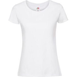 Fruit Of The Loom - Ringgesponnen Premium T-Shirt - Snow - Dames