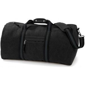Quadra Vintage Canvas Holdall Duffelzak - 45 Liter (Vintage Zwart)