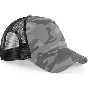 Beechfield Retro Camouflage Snapback Trucker Cap (Arctische Camo)