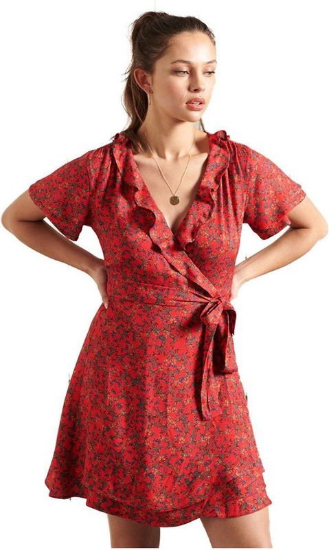 Zomerjurk - Overslag - Ruches - Viscose 100% - Dames