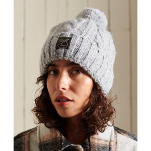 Superdry Dames Kabelbeanie van tweed