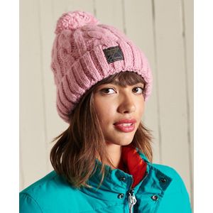 Superdry Dames Kabelbeanie van tweed