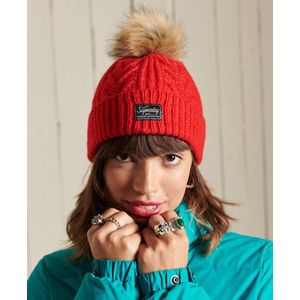 Superdry Dames Luxe kabelbeanie
