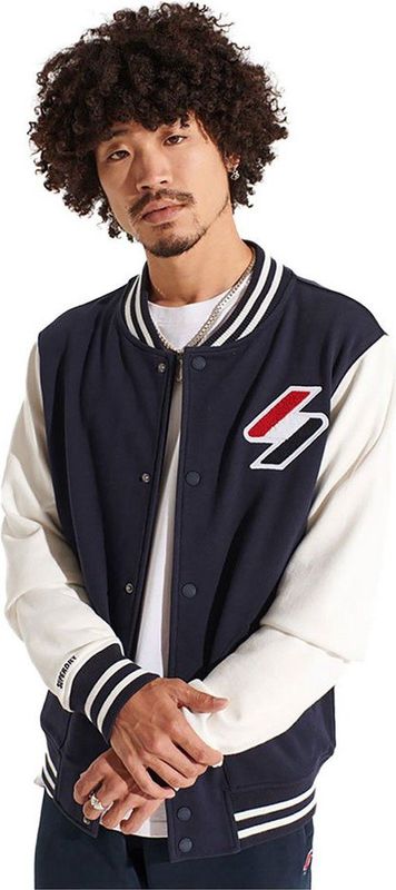 Superdry - Code Che Walk Out Jas - Wit - Geribbelde Kraag - Drukknoopsluiting