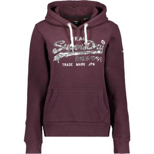 Superdry - Vintage Logo Boho Hoodie - Zwart - Geborstelde Voering