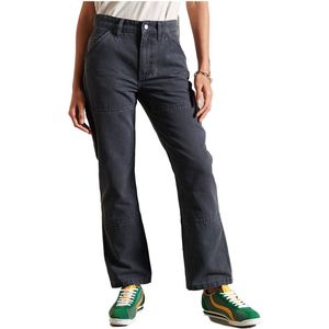 Superdry - High Rise Carpenter Broek - Katoen - Zwart