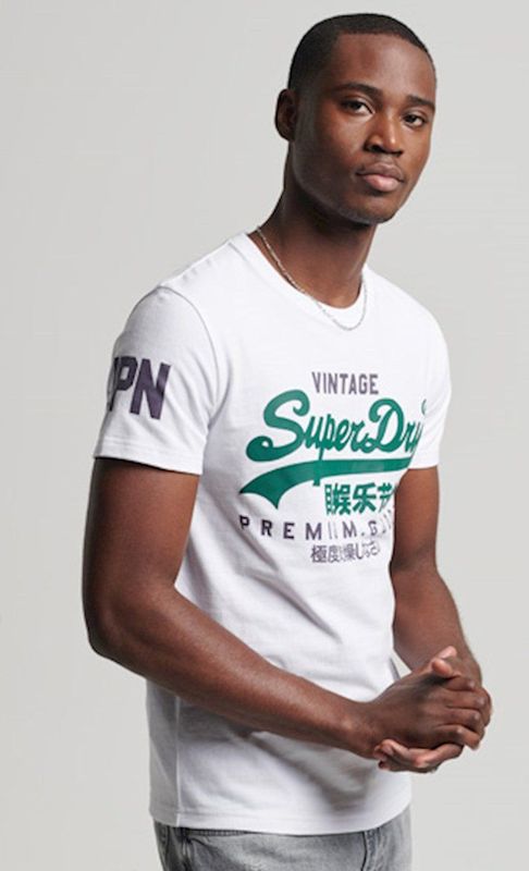 Superdry - VL TEE - T-shirt - Zwart - Biologisch Katoen