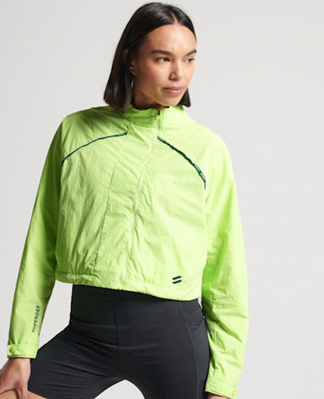 Superdry - Run Cropped Jas - Geel - Weerbestendig - Vrouw