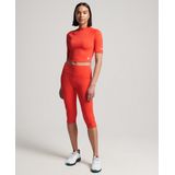 Superdry - Run 3/4 Tight Crop T-shirt - Oranje - Polyester/Elastaan