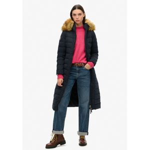 Superdry - New Arctic Long Puffer Jas - Zwart - Gerecycled Materiaal