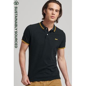 Superdry - Vintage Tipped Poloshirt - Zwart - Korte Mouwen