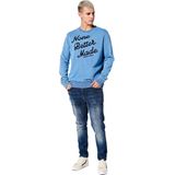 SUPERDRY Vintage Script Style Indg Sweatshirt Heren - Indigo Bleach Wash