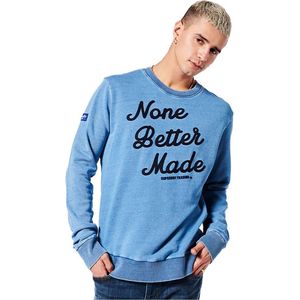 SUPERDRY Vintage Script Style Indg Sweatshirt Heren - Indigo Bleach Wash
