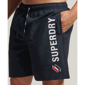 Superdry - Code Applque Zwembroek - Blauw - 100% Gerecycled Materiaal