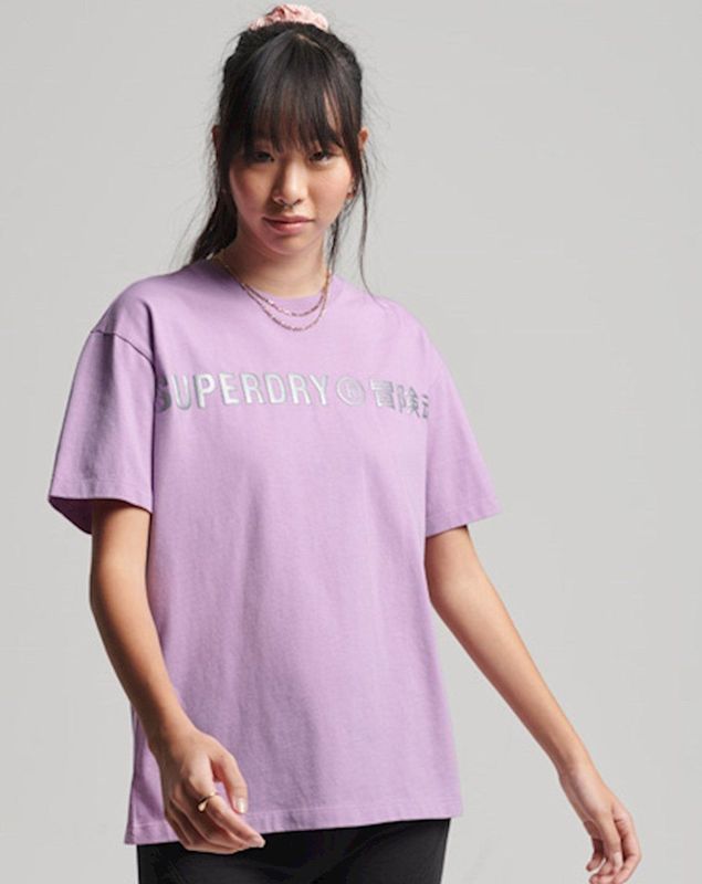 Superdry - Core Logo Linear Loose T-shirt - Katoen