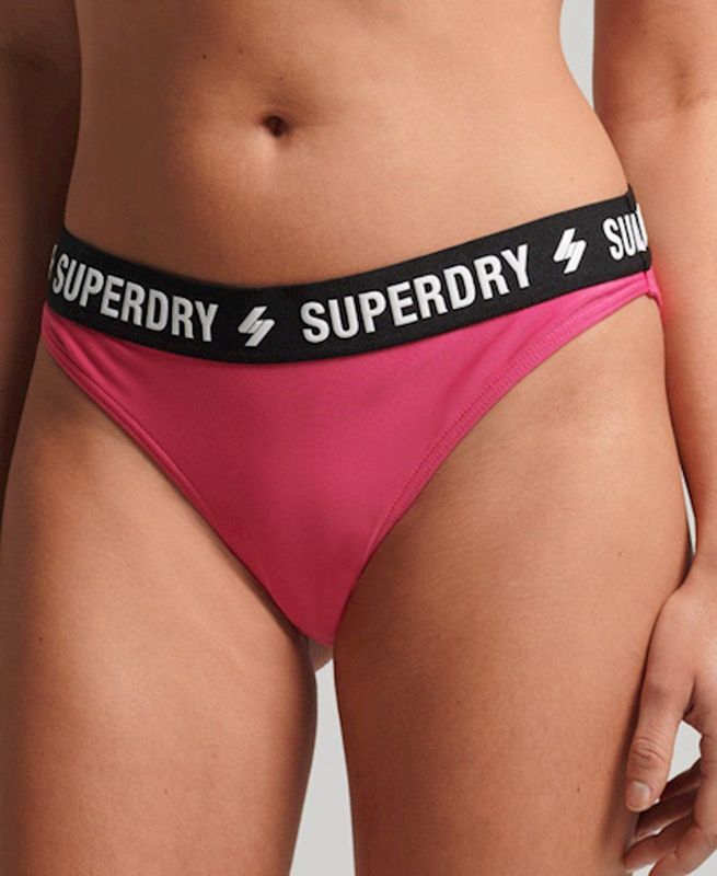 Superdry - Code - Bikinibroekje - Zwart - Gerecycled Polyester - Elastische Tailleband