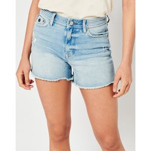 Superdry Vintage Mid Rise Slim Korte Broek Grijs 24 Vrouw