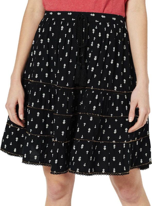 Superdry - Vintage - Mini Rok - Zwart - Gedeeltelijk Elastische Tailleband