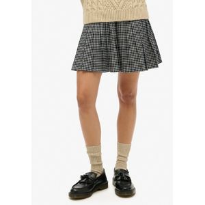 Superdry - Vintage Pleated Mini Rok - Blauw - Katoen