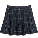 Superdry - Vintage Geplooide Minirok - Roze en Grijze Ruit - Polyester en Viscose