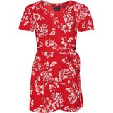 Jurken - Vintage Mini Wrap Dress - Korte Mouwen - Kanten Details - 100% Viscose