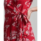 Jurken - Vintage Mini Wrap Dress - Korte Mouwen - Kanten Details - 100% Viscose