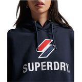 Superdry Code Sl Stacked Apq Os Hoodie Blauw Vrouw