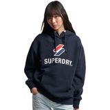 Superdry Code Sl Stacked Apq Os Hoodie Blauw Vrouw