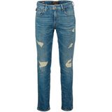 Superdry - Slim Fit Jeans - Blauw - Katoen - Riemlussen, Vijf Zakjes