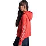 Sport Crop Box Hoodie - Groen - Katoen - Losse Pasvorm