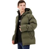 Superdry - Studios Short Duvet Jas - Zwart - Gewatteerd - Gevoerde Capuchon