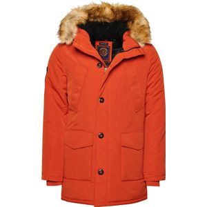 Superdryvoor mannen. M5011573A Parka Everest grijs met imitatiebont capuchon (L), Casual, Polyester, Duurzaam