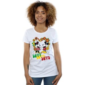 Li-cense Disney dames mickey en minnie mouse hippie love katoenen t-shirt