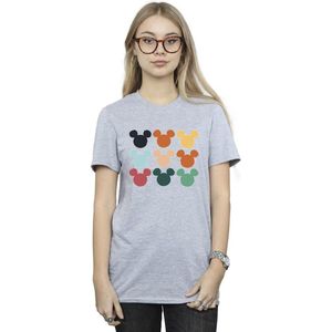 Disney Dames Dames Mickey Mouse Hoofden Vierkant Katoenen Vriendje T-shirt