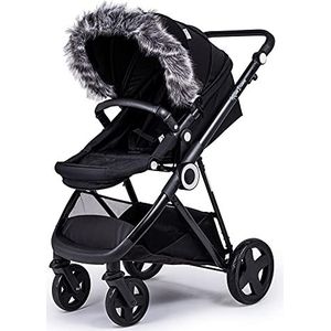 For Your Little One Bont Hood Trim Kinderwagen Compatibel op Veiligheid 1e, Donkergrijs