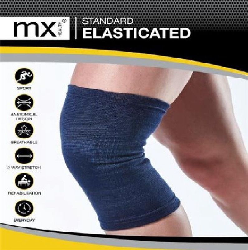 MX Health - Standard Elasticated Knee Support - Zwart - Elastiek