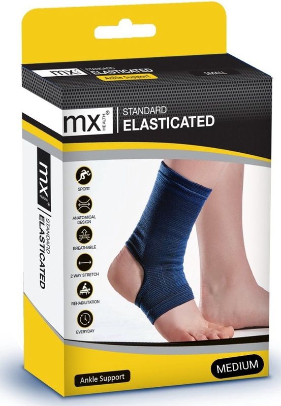 MX Health - Standard Ankle Support - Elastisch - Zwart - 2-Way Stretch
