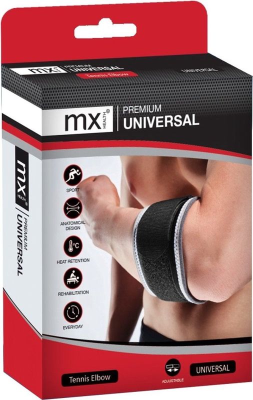 MX Health - Premium Neopreen Elleboogsteun - Zwart - Neopreen