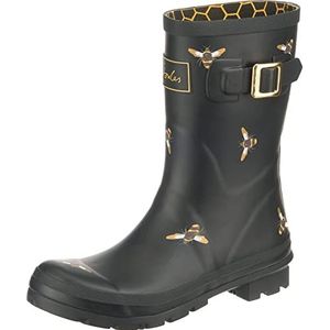 Joules Molly Welly rubberlaarzen voor dames, Black Black Metallic Bees Blkmtlbees, 38 EU